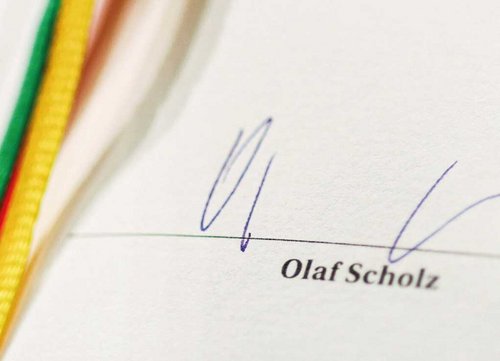 Unterschrift Olaf Scholz